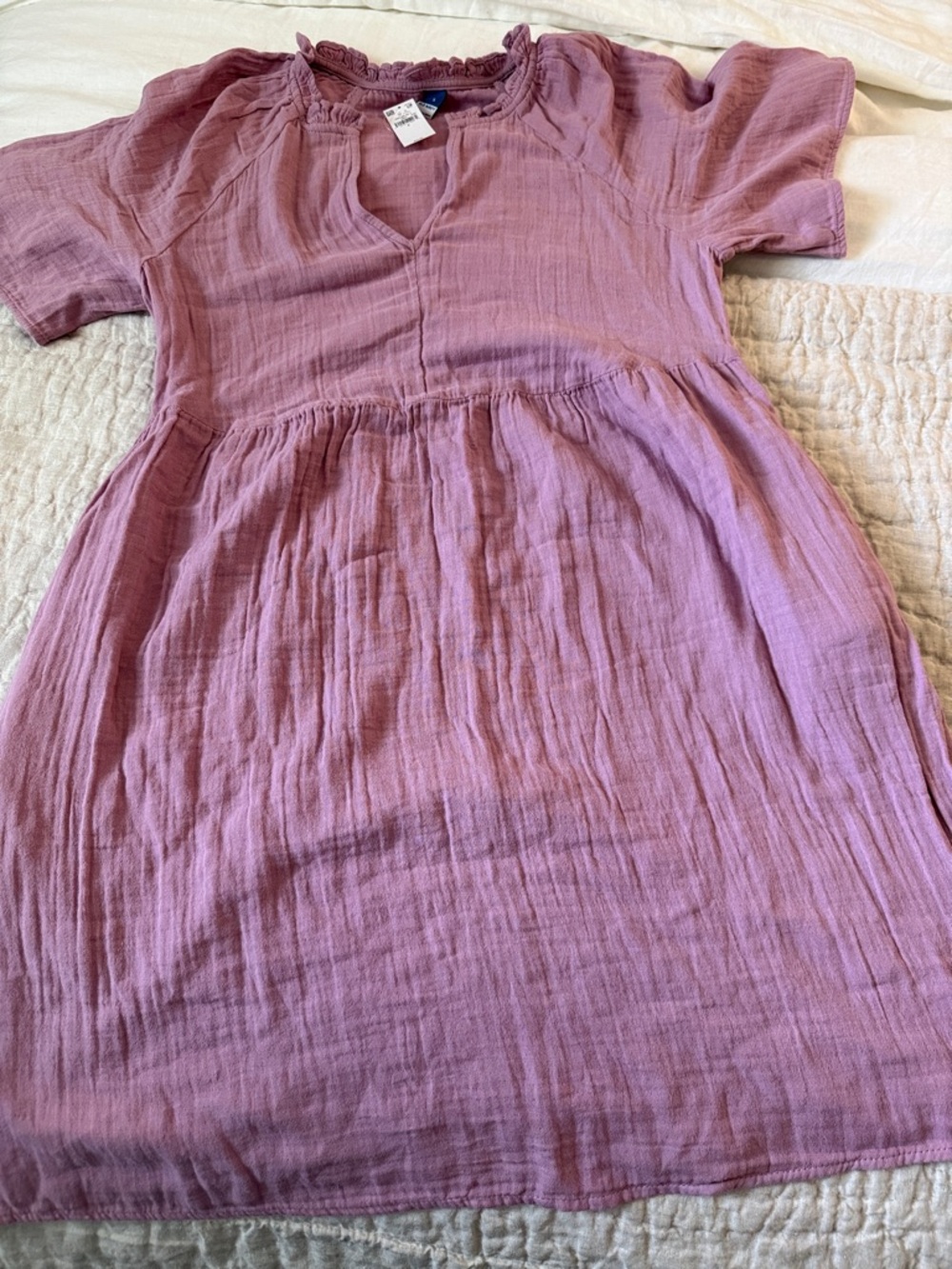 Old Navy Dusty Mauve Gauze Short Sleeve Dress